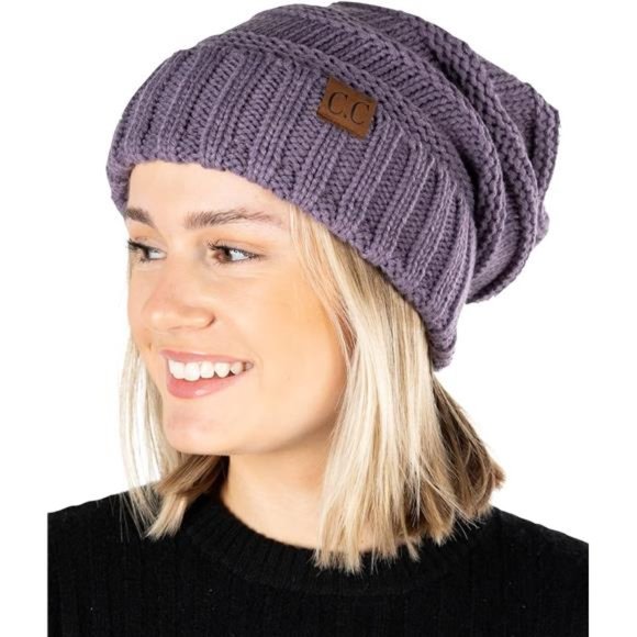 Trendy Warm Oversized Chunky Soft Oversized Cable Knit Slouchy Beanie - Picture 1 of 7